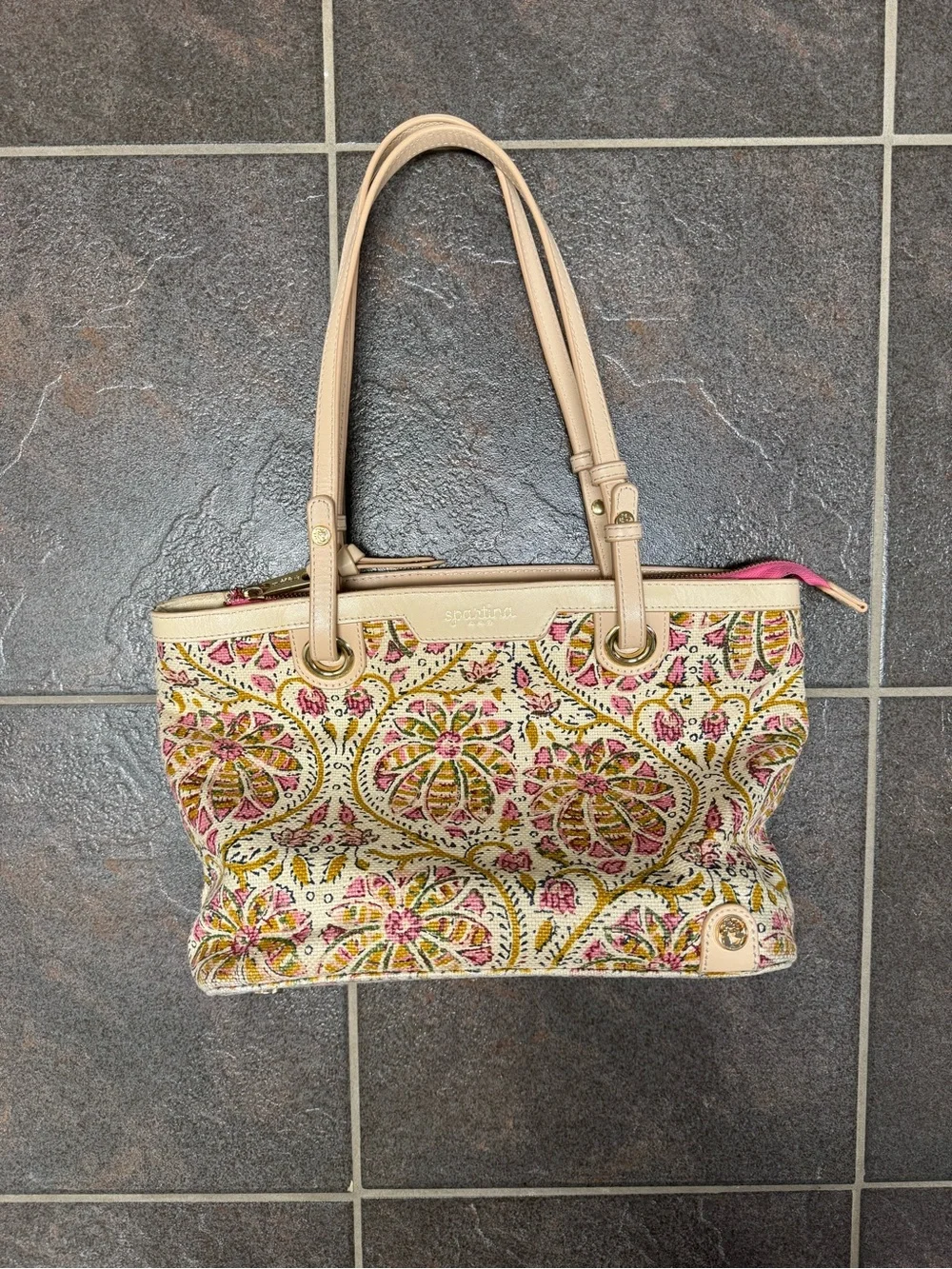 Spartina 449 Pepper Hall Tote Shoulder Bag Handbag Zip Top Purse